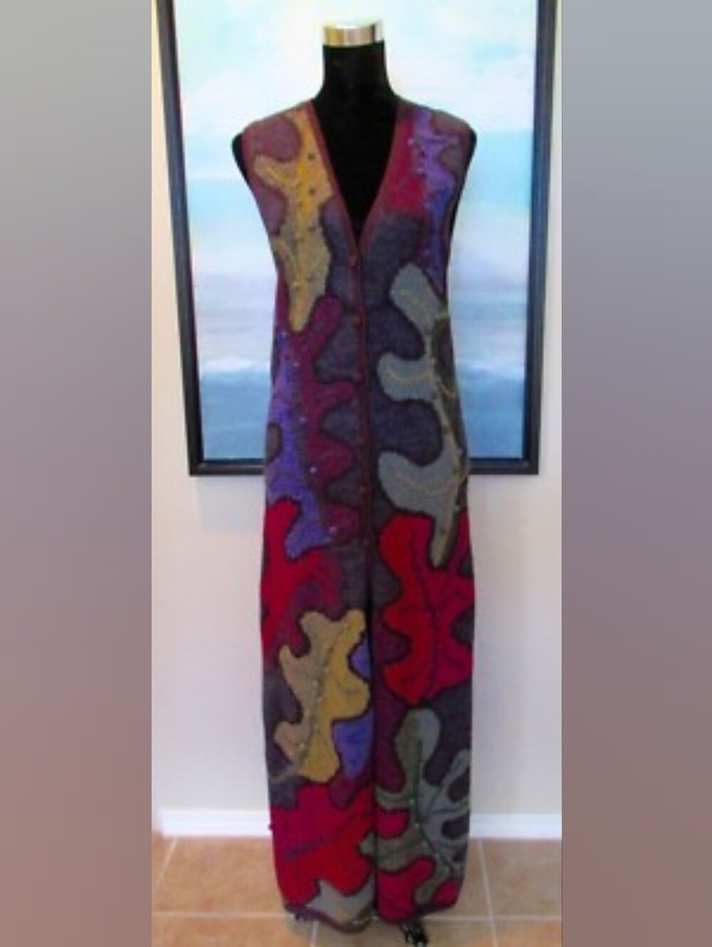 Peruvian Connection Multicolor Abstract Knit Maxi Dress